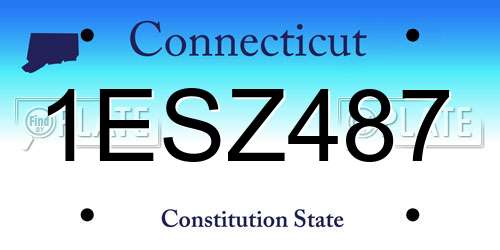 1ESZ487 Connecticut License Plate