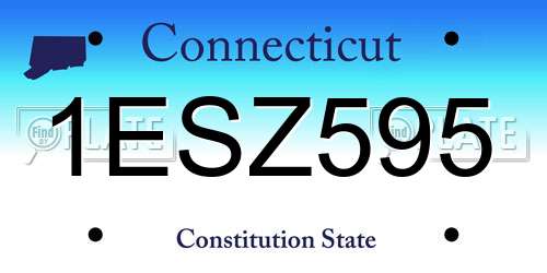 1ESZ595 Connecticut License Plate