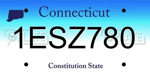 1ESZ780 Connecticut License Plate