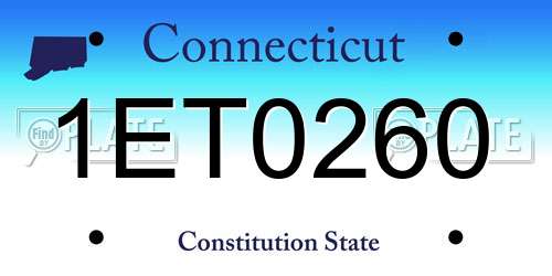 1ET0260 Connecticut License Plate