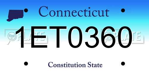 1ET0360 Connecticut License Plate