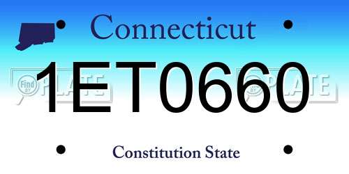 1ET0660 Connecticut License Plate
