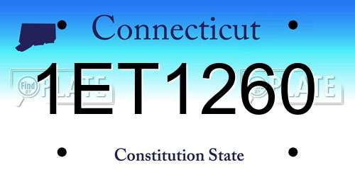 1ET1260 Connecticut License Plate