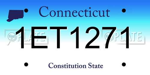 1ET1271 Connecticut License Plate