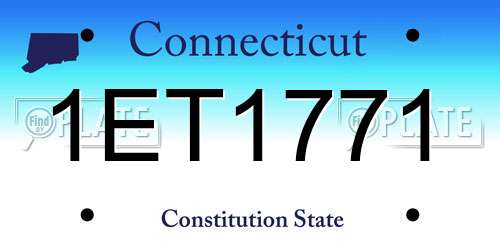 1ET1771 Connecticut License Plate