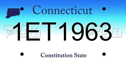1ET1963 Connecticut License Plate