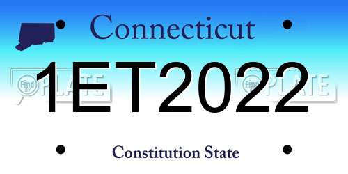 1ET2022 Connecticut License Plate