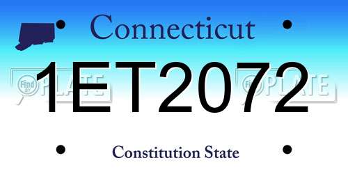 1ET2072 Connecticut License Plate