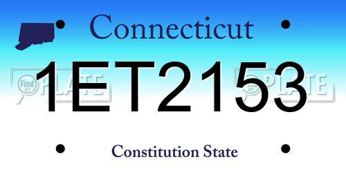 1ET2153 Connecticut License Plate