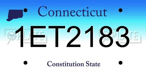 1ET2183 Connecticut License Plate