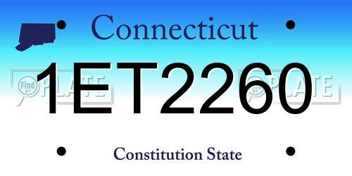 1ET2260 Connecticut License Plate