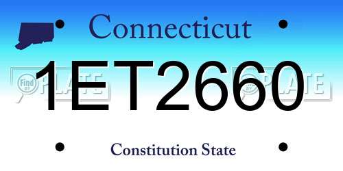 1ET2660 Connecticut License Plate