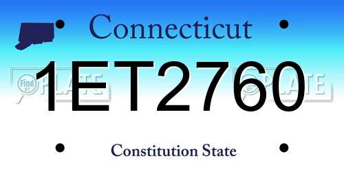 1ET2760 Connecticut License Plate