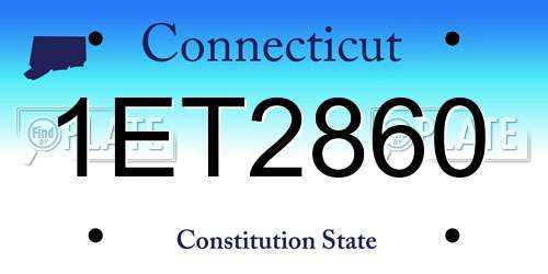 1ET2860 Connecticut License Plate