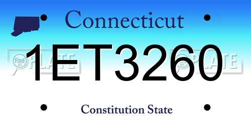 1ET3260 Connecticut License Plate