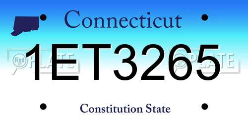 1ET3265 Connecticut License Plate