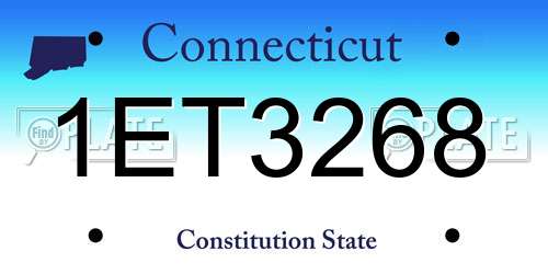 1ET3268 Connecticut License Plate