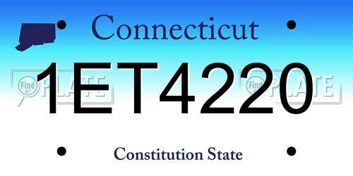 1ET4220 Connecticut License Plate