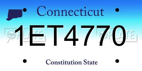 1ET4770 Connecticut License Plate