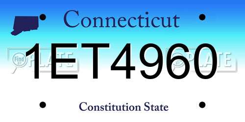 1ET4960 Connecticut License Plate