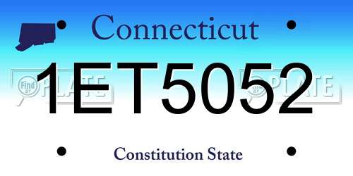 1ET5052 Connecticut License Plate
