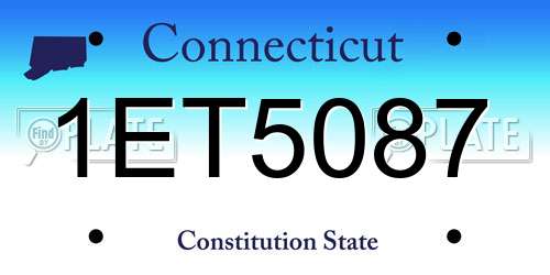 1ET5087 Connecticut License Plate