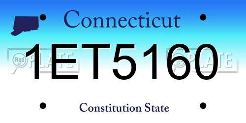 1ET5160 Connecticut License Plate
