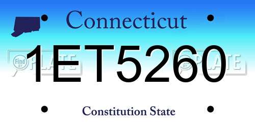 1ET5260 Connecticut License Plate