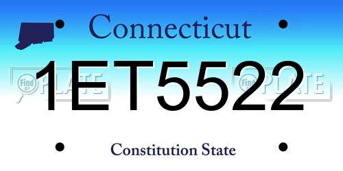 1ET5522 Connecticut License Plate