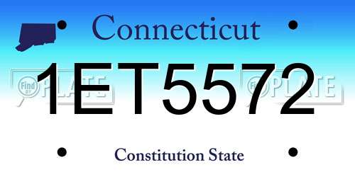 1ET5572 Connecticut License Plate