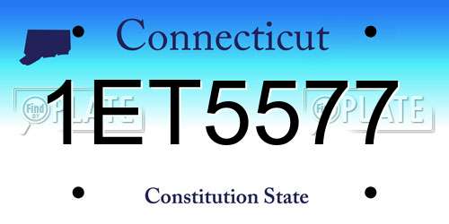 1ET5577 Connecticut License Plate