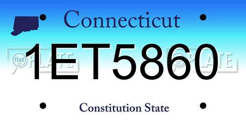 1ET5860 Connecticut License Plate
