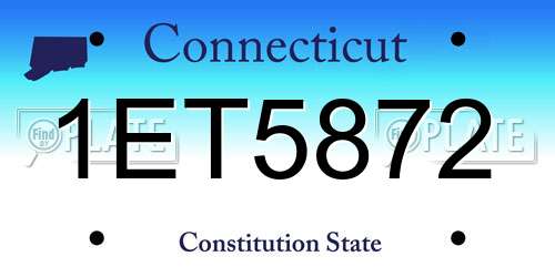 1ET5872 Connecticut License Plate