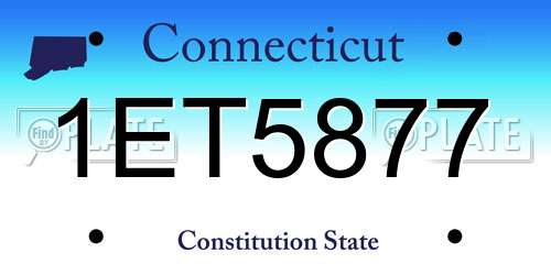 1ET5877 Connecticut License Plate
