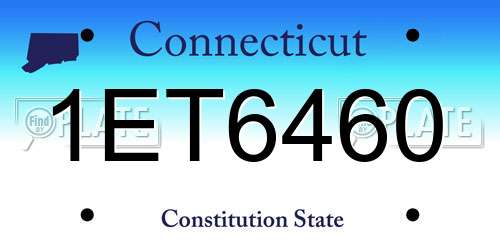 1ET6460 Connecticut License Plate