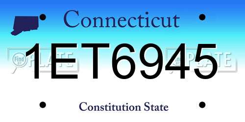 1ET6945 Connecticut License Plate