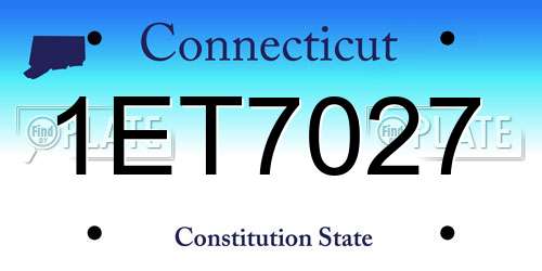 1ET7027 Connecticut License Plate