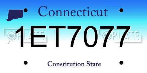 1ET7077 Connecticut License Plate