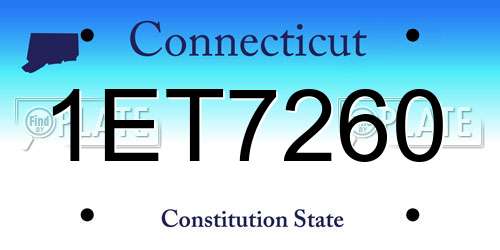 1ET7260 Connecticut License Plate