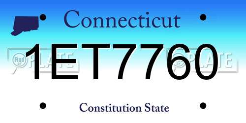 1ET7760 Connecticut License Plate