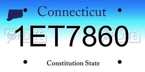 1ET7860 Connecticut License Plate