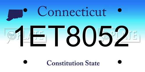 1ET8052 Connecticut License Plate
