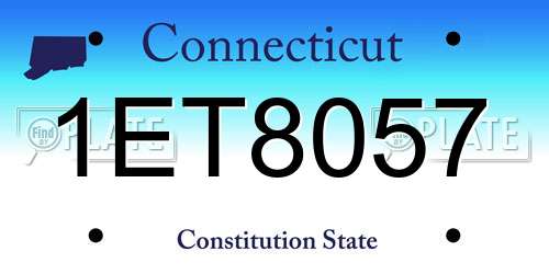 1ET8057 Connecticut License Plate
