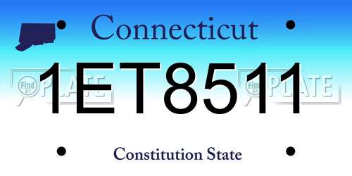 1ET8511 Connecticut License Plate