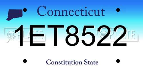 1ET8522 Connecticut License Plate