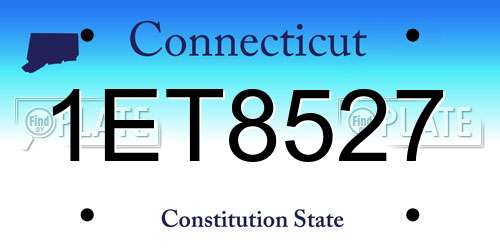 1ET8527 Connecticut License Plate