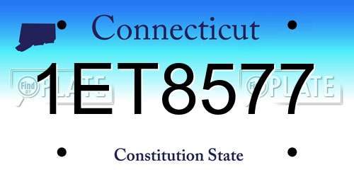 1ET8577 Connecticut License Plate