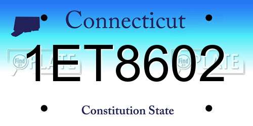 1ET8602 Connecticut License Plate