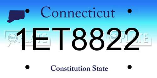 1ET8822 Connecticut License Plate