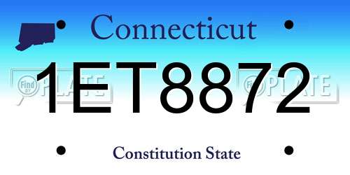 1ET8872 Connecticut License Plate